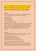 ATI PN Fundamentals Proctored Exam Test &NewLine;Bank Complete Question Set with Verified &NewLine;Answers & Rationales 2025&ndash;2026 Edition 