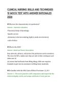 CLINICAL NURSING SKILLS AND TECHNIQUES&NewLine;10 MOCK TEST WITH ANSWER RATIONALES&NewLine;2026