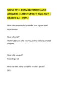 NWSA TTT-1 EXAM QUESTIONS AND&NewLine;ANSWERS &vert; LATEST UPDATE 2026-2027 &vert;&NewLine;GRADED A&plus; &vert; PASS&excl;&excl;