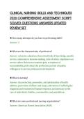 CLINICAL NURSING SKILLS AND TECHNIQUES&NewLine;2026 COMPREHENSIVE ASSESSMENT SCRIPT&NewLine;SOLVED QUESTIONS ANSWERS UPDATED&NewLine;REVIEW SET