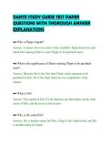 DANTE STUDY GUIDE TEST PAPER&NewLine;QUESTIONS WITH THOROUGH ANSWER&NewLine;EXPLANATIONS&NewLine;