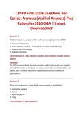 CBSPD Final Exam Questions and Correct Answers &lpar;Verified Answers&rpar; Plus Rationales 2026 Q&A &vert; Instant Download Pdf
