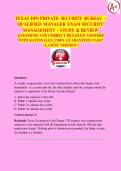 TEXAS DPS PRIVATE SECURITY BUREAU &ndash; QUALIFIED MANAGER EXAM 2026 &sol; 2027 SECURITY MANAGEMENT &ndash; STUDY & REVIEW QUESTIONS AND CORRECT DETAILED ANSWERS WITH RATIONALES &vert;&vert; 100&percnt; GUARANTEED PASS&excl;&excl; LATEST VERSION