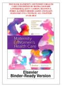 TEST BANK FOR Maternity & Women&rsquo;s Health Care 12th Edition Lowdermilk Chapter 1-37 WELL ENLIGHTEN