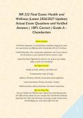 NR 222 Final Exam&colon; Health and Wellness &lpar;Latest 2026&sol;2027 Update&rpar; Actual Exam Questions and Verified Answers &vert; 100&percnt; Correct &vert; Grade A - Chamberlain&NewLine;&NewLine;