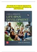 A Topical Approach to Life Span Development 11th Edition by John Santrock Test Bank 2025&sol; 2026 100&percnt; Verified with Correct Questions and Answers with Solution