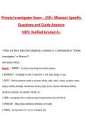 Private Investigator Exam &ndash; 250&plus; Missouri-Specific Q&As &vert; Licensing&comma; Legal Statutes&comma; Ethics&comma; Surveillance &lpar;Latest 2026&sol;2027 Update&rpar;&comma; Graded A&plus;
