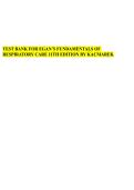 Egan's Fundamentals of Respiratory Care 11th Edition Test Bank 2025&sol; 2026 100&percnt; Verified with Correct Questions and Answers with Solution