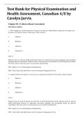 Physical Examination and Health Assessment Canadian 3rd Edition by Carolyn Jarvis Test Bank 2025&sol; 2026 100&percnt; Verified with Correct Questions and Answers with Solution