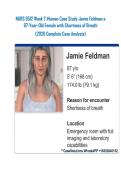 NURS 6512 Week 7 iHuman Case Study Jamie Feldman a 67-Year-Old Female with Shortness of Breath &NewLine;&lpar;2026 Complete Case Analysis&rpar;&NewLine;