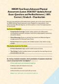 NR509 Final Exam&colon; Advanced Physical Assessment &lpar;Latest 2026&sol;2027 Update&rpar; Actual Exam Questions and Verified Answers &vert; 100&percnt; Correct &vert; Grade A - Chamberlain&NewLine;&NewLine;