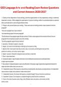 GED Language Arts and Reading Exam Review Questions and Correct Answers &vert; General Educational Development &lpar;GED&rpar; &vert; 2026&sol;2027 &vert; Comprehensive Reasoning Through Language Arts Study Guide