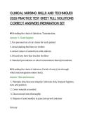 CLINICAL NURSING SKILLS AND TECHNIQUES&NewLine;2026 PRACTICE TEST SHEET FULL SOLUTIONS&NewLine;CORRECT ANSWERS PREPARATION SET