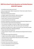 GED Civics Exam Practice Questions and Verified Solutions &vert; General Educational Development &lpar;GED&rpar; &vert; 2026&sol;2027 &vert; Civics and Government Study Guide
