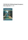 Real Estate Principles&colon; A Value Approach 7th Edition by Ling Test Bank 2025&sol; 2026 &vert; 100&percnt; Verified with Correct Questions and Answers