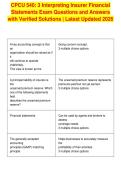 CPCU 540&colon; 3 Interpreting Insurer Financial&NewLine;Statements Exam Questions and Answers&NewLine;with Verified Solutions &vert; Latest Updated 2026