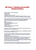 MS 2 Exam 1&colon; Emergency Nursing With Complete Solutions
