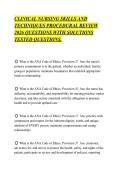 CLINICAL NURSING SKILLS AND&NewLine;TECHNIQUES PROCEDURAL REVIEW&NewLine;2026 QUESTIONS WITH SOLUTIONS&NewLine;TESTED QUESTIONS