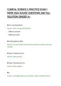 CLINICAL SCIENCE & PRACTICE EXAM 1&NewLine;PAPER 2026 SOLVED QUESTIONS AND FULL&NewLine;SOLUTION GRADED A&plus;