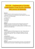 NUR 101 &ndash; Fundamentals of Nursing &vert; &NewLine;Comprehensive Exam Practice Questions &NewLine;with Answers & Rationales
