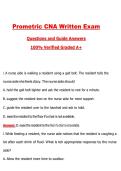 Prometric CNA Written Exam &lpar;Latest 2026&sol;2027 Update&rpar; Complete Questions and Guide Answers&comma; 100&percnt; Verified Graded A&plus;