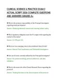 CLINICAL SCIENCE & PRACTICE EXAM 2&NewLine;ACTUAL SCRIPT 2026 COMPLETE QUESTIONS&NewLine;AND ANSWERS GRADED A&plus;