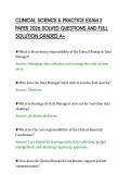 CLINICAL SCIENCE & PRACTICE EXAM 2&NewLine;PAPER 2026 SOLVED QUESTIONS AND FULL&NewLine;SOLUTION GRADED A&plus;