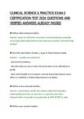 CLINICAL SCIENCE & PRACTICE EXAM 2&NewLine;CERTIFICATION TEST 2026 QUESTIONS AND&NewLine;VERIFIED ANSWERS ALREADY PASSED