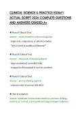 CLINICAL SCIENCE & PRACTICE EXAM 1&NewLine;ACTUAL SCRIPT 2026 COMPLETE QUESTIONS&NewLine;AND ANSWERS GRADED A&plus;