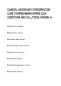 CLINICAL ASSESSMENT IN RESPIRATORY&NewLine;CARE COMPREHENSIVE PAPER 2026&NewLine;QUESTIONS AND SOLUTIONS GRADED A&plus;