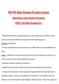 PSI PA State Real Estate Practice Exam &lpar;Latest 2026&sol;2027 Update&rpar; Complete Questions and Guide Answers&comma; 100&percnt; Verified Graded A&plus;
