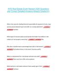 NYS Real Estate Exam Newest 2026 Questions &NewLine;and Correct Detailed Answers Already Graded A&plus;