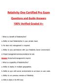 RelativityOne Certified Pro Exam &lpar;Latest 2026&sol;2027 Update&rpar; Complete Questions and Guide Answers&comma; 100&percnt; Verified Graded A&plus;&NewLine;