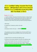 Bundle for CCA- Certified Coding Associate Past Exam Review &ndash; 1200&plus; Questions and Correct answers&sol; AHIMA CCA Certification Exam Prep 2026-2027 Test Banks A&comma; B&comma; C & D &lpar;New&excl;&rpar;