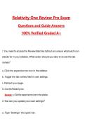 RelativityOne Review Pro Exam &lpar;Latest 2026&sol;2027 Update&rpar; Complete Questions and Guide Answers&comma; 100&percnt; Verified Graded A&plus;