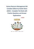 Human Resource Management 6th Canadian Edition by Sandra Steen &lpar;2023&rpar; Complete Test Bank 2025&sol; 2026 &vert; 100&percnt; Verified with Correct Questions and Answers