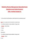 Relativity Review Management Specialist Exam &lpar;Latest 2026&sol;2027 Update&rpar; Complete Questions and Guide Answers&comma; 100&percnt; Verified Graded A&plus;