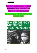 Test bank for Emergency medical responder first on scene 12th edition by Chris Le Baudour&comma; Kaitlyn Laurelle&comma; Keith Wesley All Chapters 1-27 Complete