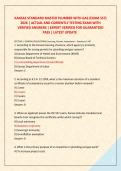 KANSAS STANDARD MASTER PLUMBER WITH GAS &lpar;EXAM 557&rpar; &NewLine;2026 &vert; ACTUAL AND CURRENTLY TESTING EXAM WITH &NewLine;VERIFIED ANSWERS &vert; EXPERT VERIFIED FOR GUARANTEED &NewLine;PASS &vert; LATEST UPDATE  