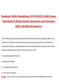 Students with Disabilities CST NYSTCE &lpar;060&rpar; Exam Prep &lpar;Latest 2026&sol;2027 Update&rpar; Complete Questions and Guide Answers&comma; 100&percnt; Verified Graded A&plus;