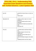 CPCU 500 &vert; CH 2&colon; &vert; Understanding Risk&NewLine;Essentials Exam Questions and Answers&NewLine;with Verified Solutions &vert; Latest Updated 2026