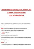 Tennessee Health Insurance Exam - Pearson VUE &lpar;Latest 2026&sol;2027 Update&rpar; Complete Questions and Guide Answers&comma; 100&percnt; Verified Graded A&plus;