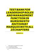 Updated&sol;Latest Leadership Roles and Management Functions in Nursing 9th Edition Test Bank Marquis Huston Comprehensive Nursing Leadership And Management Resource All 25 Chapters Practice Questions Answers And Assessments Leadership Delegation Staffing Com