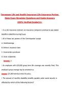 Tennessee Life and Health Insurance LIfe Insurance Portion State Exam Simulator &lpar;Latest 2026&sol;2027 Update&rpar; Complete Questions and Guide Answers&comma; 100&percnt; Verified Graded A&plus;