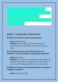 Pharmacology NURS 251 Module &NewLine;Exam &lpar;2026 &sol; 2027&rpar; portage learning&sol; &NewLine;ABCnursing&sol;Geneva College &NewLine;Questions and Verified Answers&comma; 100&percnt; &NewLine;Guarantee Pass 