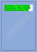 NSG 530 Exam 1&comma; 2&comma; 3 & 4 &vert; Advanced Pathophysiology &ndash; Wilkes &vert; 2026&sol;2027 Verified Questions & Answers &vert; PDF