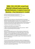 NBRC TMC CRT RRT Actual Exam 2026&sol;2027 Official Practice Exam with Detailed Rationales &vert; Complete Exam-Style Questions &ndash; Pass Guaranteed A&plus; Graded&NewLine;&NewLine;