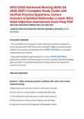 WGU D453 Advanced Nursing Skills OA 2026&ndash;2027 &vert; Complete Study Guide with Verified Practice Questions&comma; Correct Answers & Detailed Rationales &vert; Latest WGU D453 Objective Assessment Exam Prep PDF