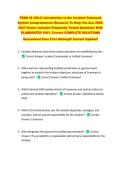 FEMA IS-100&period;C&colon; Introduction to the Incident Command &NewLine;System Comprehensive Resource To Help You Ace 2026&NewLine;2027 Exams Includes Frequently Tested Questions With &NewLine;ELABORATED 100&percnt; Correct COMPLETE SOLUTIONS  &NewLine;Guaranteed Pass First Attempt&excl;&excl; Current Update&excl;&excl;