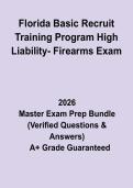 Florida Basic Recruit Training Program High Liability &ndash; Firearms Exam&colon; Complete Study Guide&comma; Review Notes & Practice Questions PDF